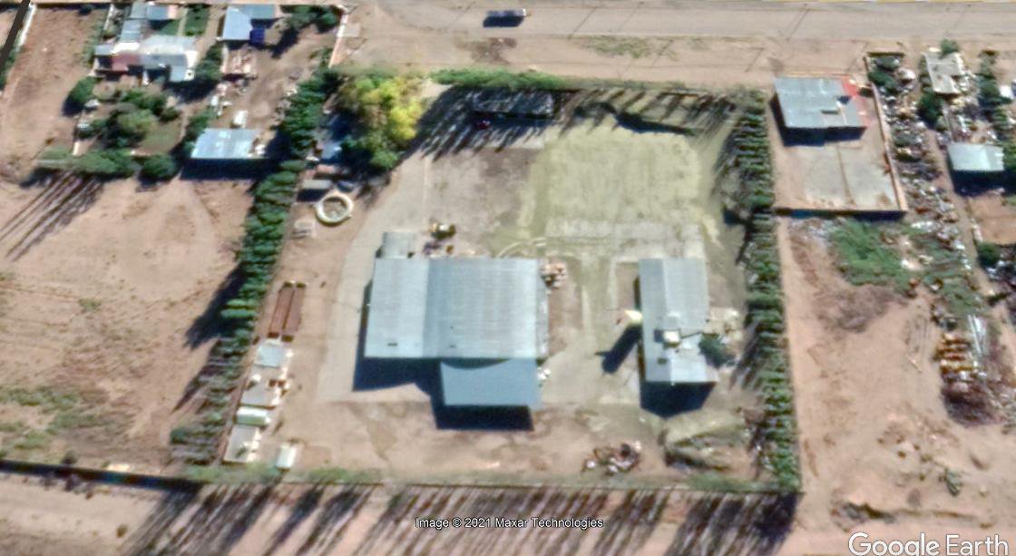 Vista aérea del predio industrial de ABEAR en Plaza Huincul